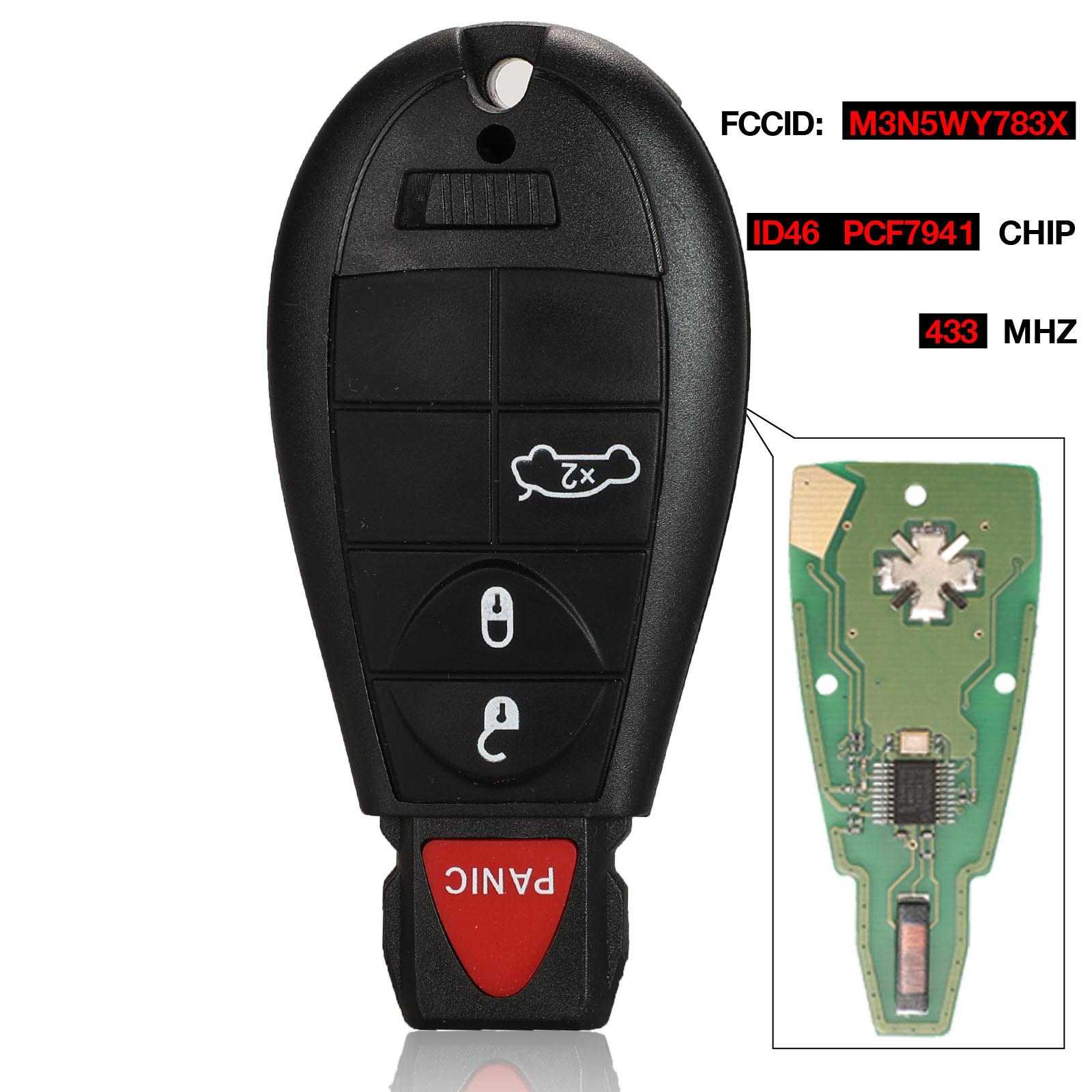 

jingyuqin 433МГц 7941 Пульт Дистанційного Керування Ключ-Брелок M3N5WY783X Для Chrysler Town & Country Jeep Grand Cherokee Dodge Caravan Journey FOR Chrysler кобі