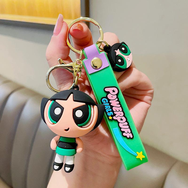 High-Quality Super High-Quality Cute! High-Quality Powerpuff High-Quality Girls High-Quality Cartoon High-Quality Keychains, High-Quality Blossom 6cm