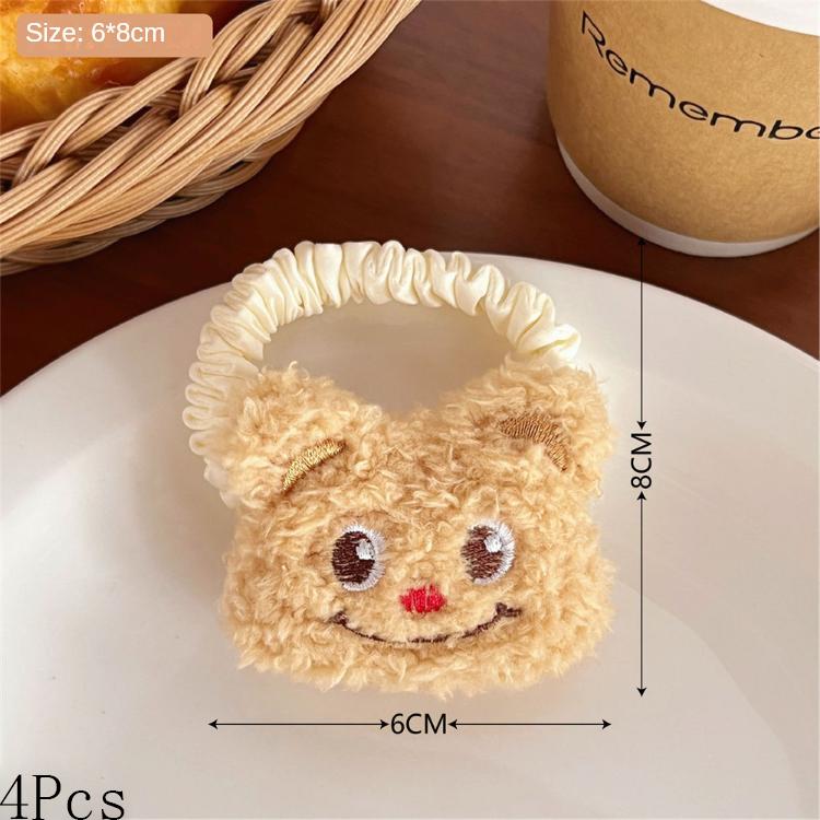 

4 шт. Милая мультяшная кукла-мишка, резинка для волос, веревка для волос, универсальная повязка на голову для девочки