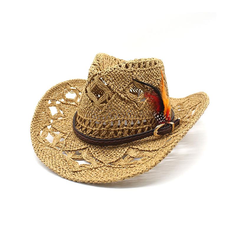 Cowboy Hat Woman, Hollow Ethnic Style Papyrus Western Cowboy Hat, Straw Hat