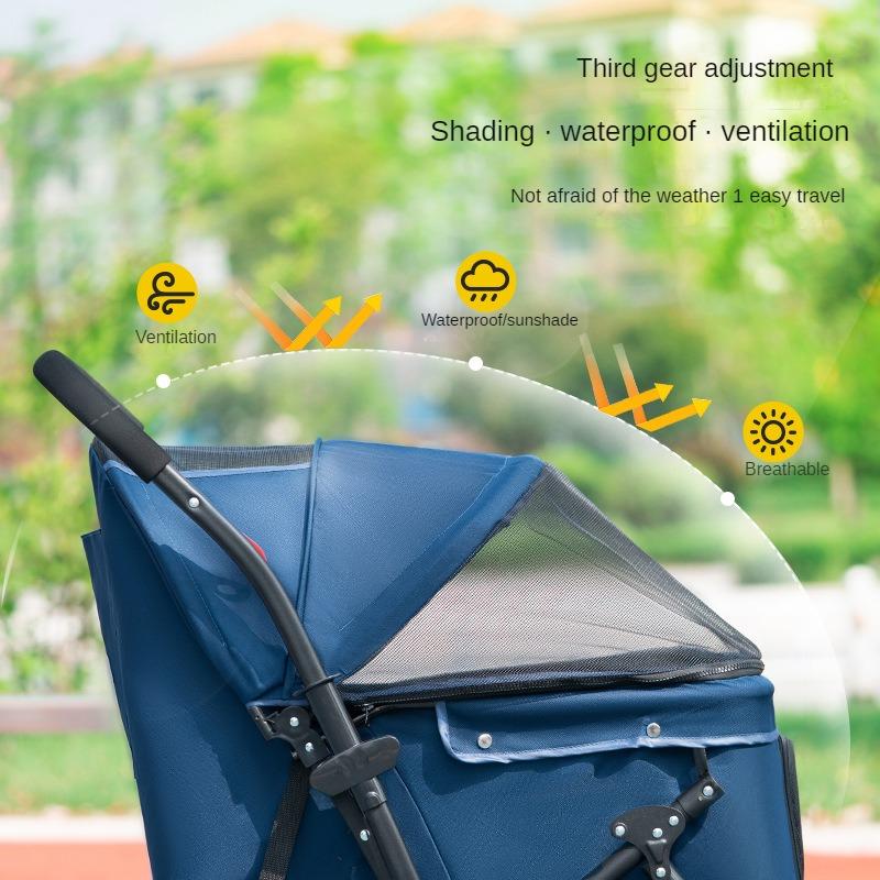 Reversible Pet Stroller Dog Dog Cat Light Foldable Out Pet Stroller Small Dog Stroller