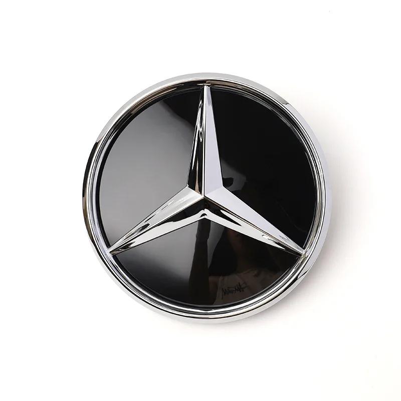 C200 E300 Chaud 2026 Nouveau Pour Benz Étoile Emblème Logo Grille Avant Miroir 3D Noir Brillant et Argent Chromé Pour Mercedes Benz Classe E
