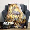Unicorn Forest Scene Home Customize Your Name Blankets Soft And Cozy For All Seasons Perfect For Picnics Sofa Office Bed Living Room Ideal Gift For
