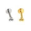Diamond-Inlaid Stainless Steel Lip Stud Piercing Earring - 1.2*6/8mm
