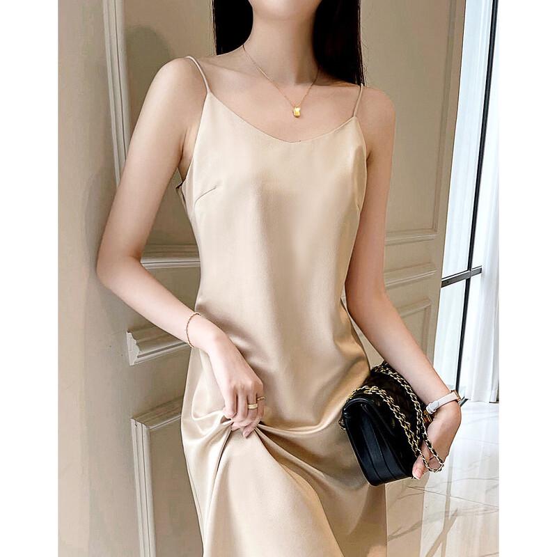 Demana 2025 Sommer Elegantes Glänzendes Satinslip-Kleid