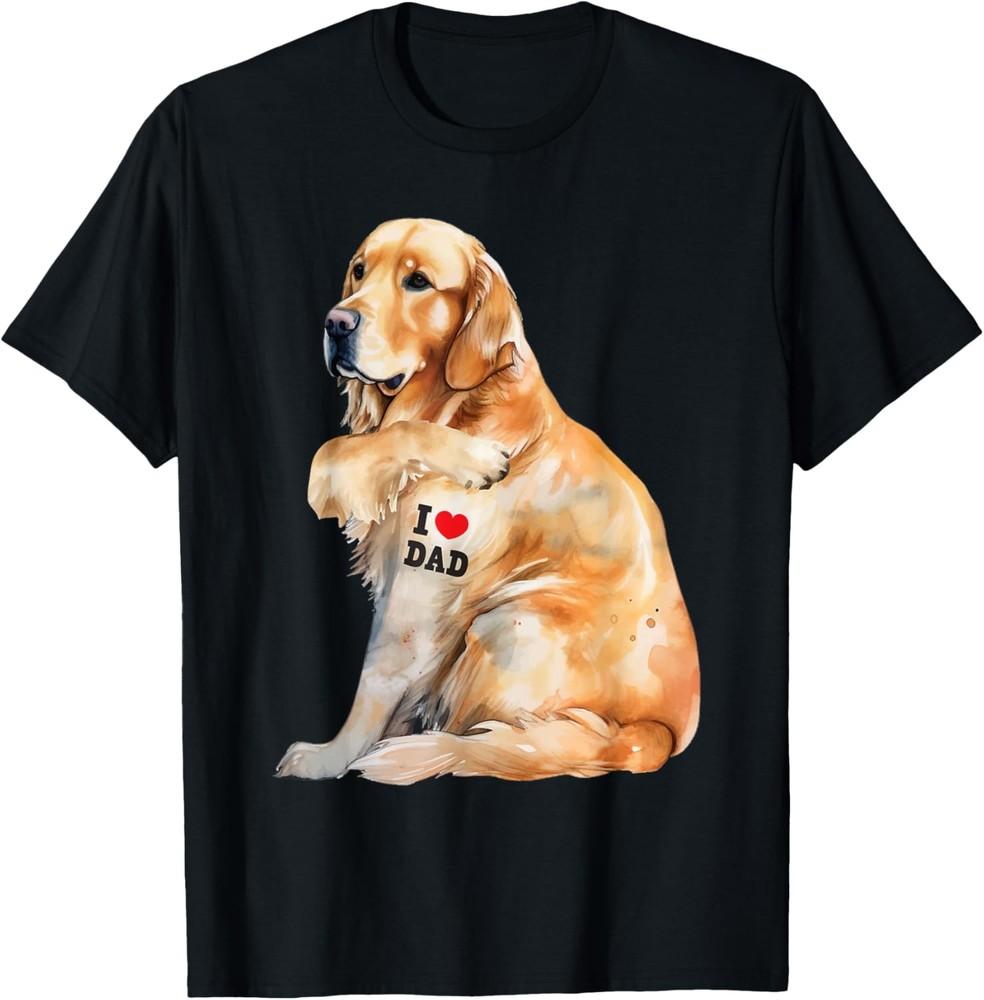 

I Love Dad - Patriotic Golden Retriever Canine Dog Lover T-Shirt Unisex T-Shirt XL