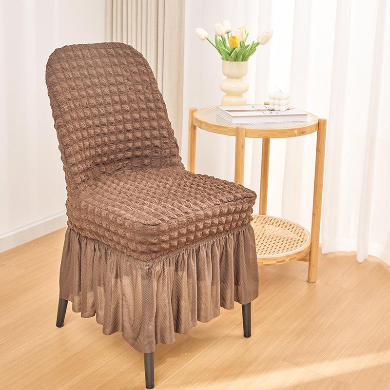 

Home Thickened Three-dimensional Bubble Yarn Curved Chair Protector Elastic Minimalist Lace Skirt Dining Table Chair Protector 44*40*40 cm