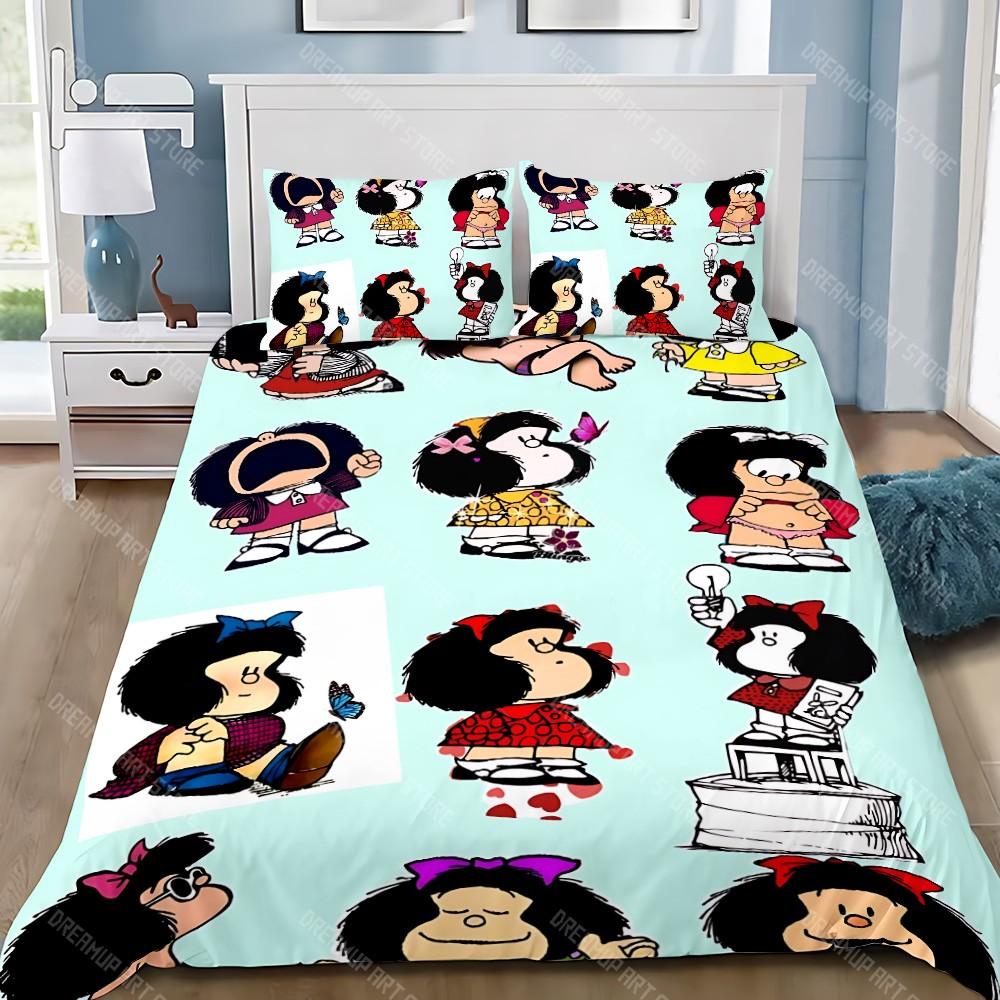 Cartoon Bettbezug Kissenbezug Bettwäscheset Erwachsener Junge M-Mafalda Mädchen Schlafzimmer Dekoration Kinder Geschenk Einzel Doppel Große Größe