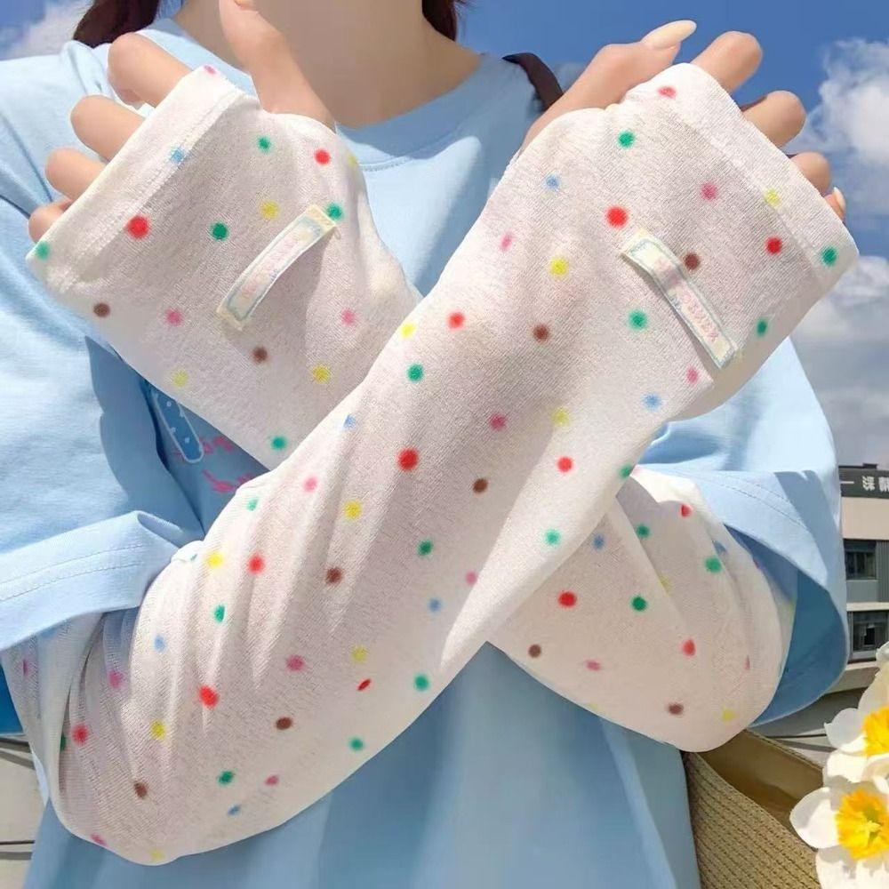 Thumb Hole Arm Sleeves UV Protection Cycling Sleeves New Sun Protection Sleeves Driving Dots
