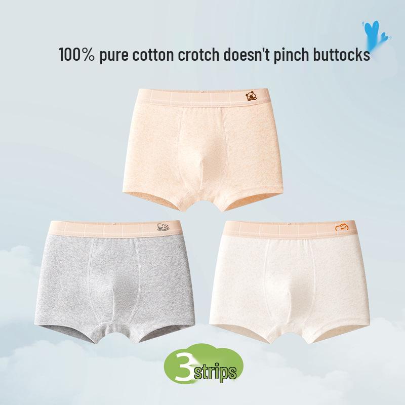 Teen Boys' Pure Cotton Class A Boxer Briefs, Big Size