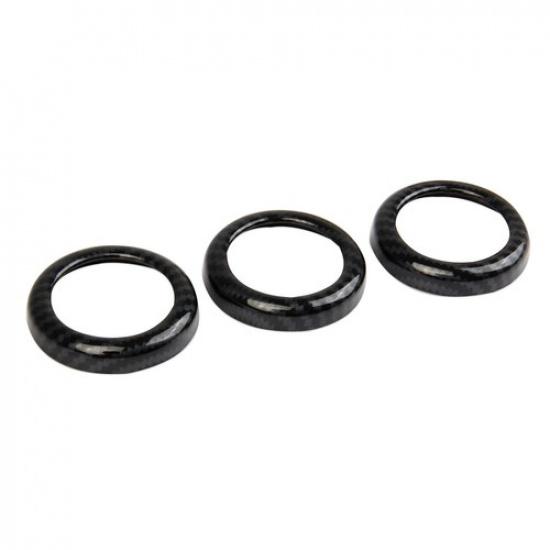 Carbon Fiber Style Air Conditioner Switch Cover CD Button Ring For Nissan 370Z