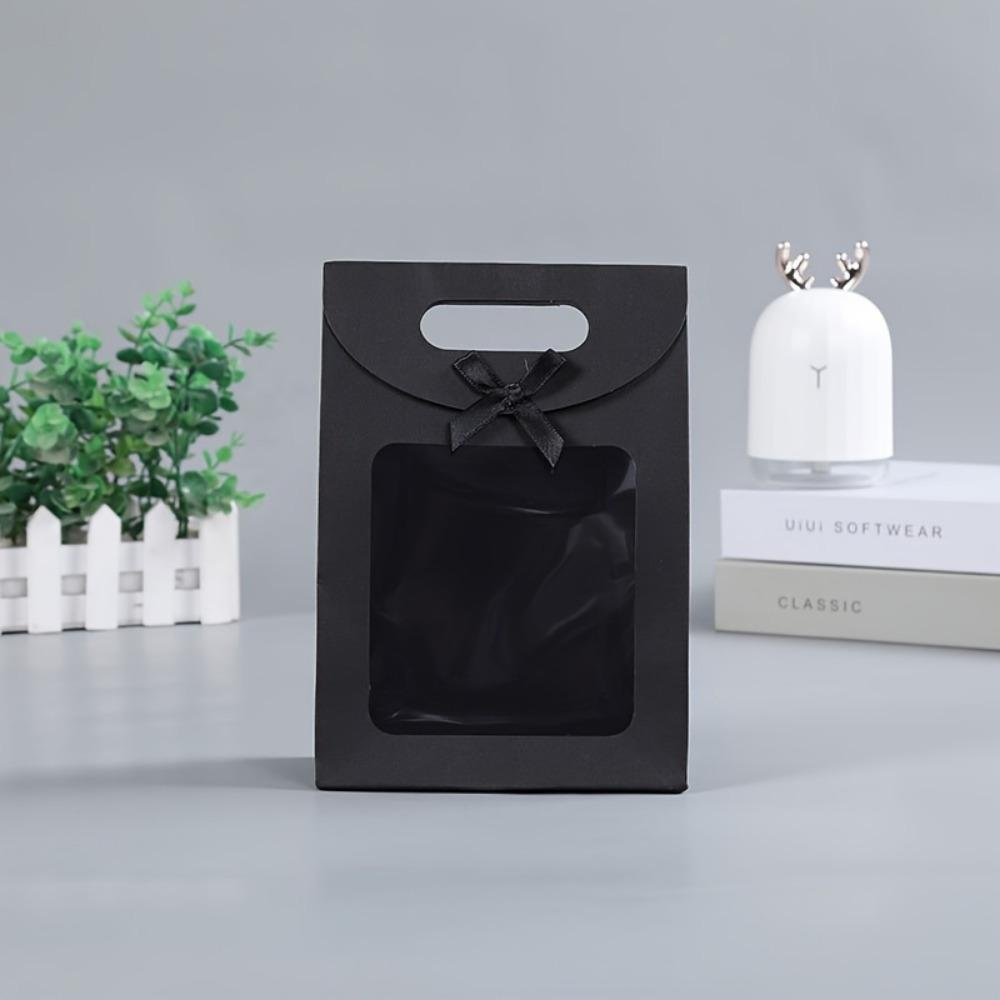 12 Stück Rechteckige Geschenktüten mit Fenster Niedliche Schleife Papiergeschenktüten Gastgeschenktüten Hochzeitsgeschenkartikel Geschenkverpackungs- und Aufbewahrungsartikel