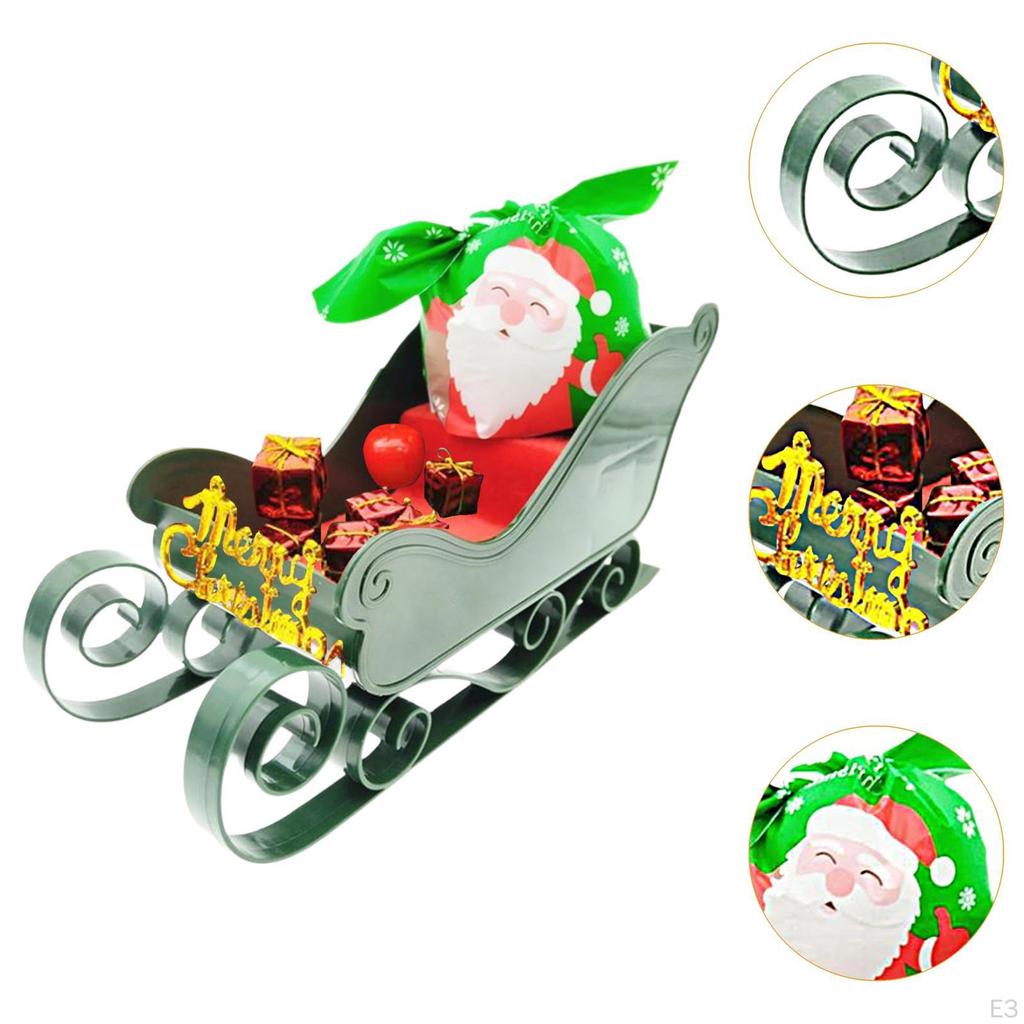 Christmas Sleigh Ornament Decoration Collectible Miniature Xmas Decor for Festival