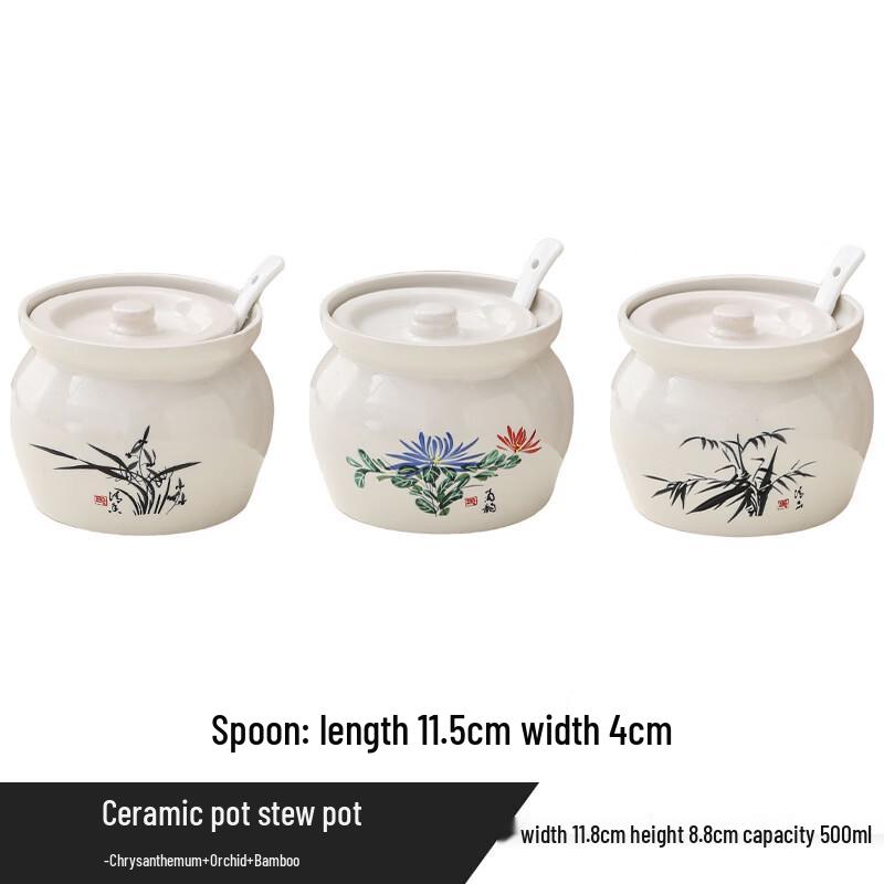 Ruhan Ceramic Double Boiler Stew Pot Set