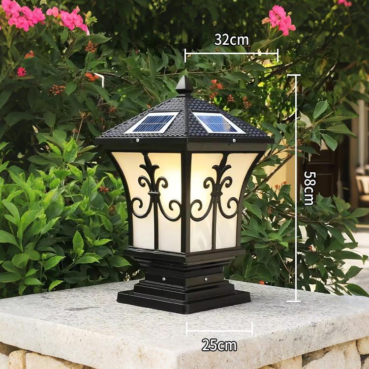Garden Villa Gate Outdoor Led Aluminum Dc 12v 80 Ip65 Solar Pillar Lamp Waterproof Lamp Yard Fence Pillar Light