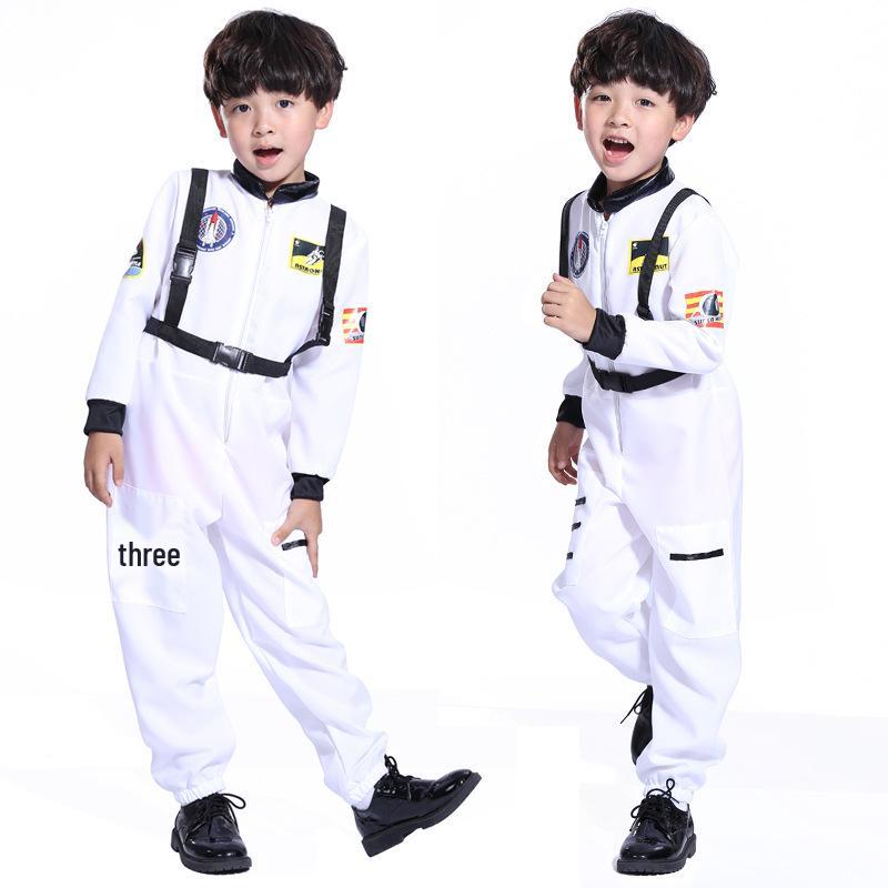 Astronaut Pilot Spacesuit Costume for Kids - Children's Day Cosplay & Class Activity Outfit