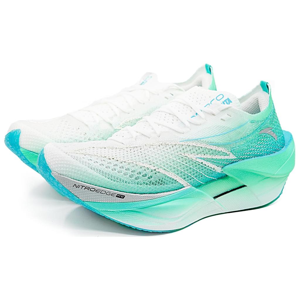 Anta C202 6.0 PRO Low top Carbon Plate Casual Running Shoes Men's White Green Blue 112515576-4