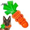 Strukturiertes Hundekauspielzeug Quietschspielzeug für aggressive Kauer, Latex Karottenform Zahnungsspielzeug, Interaktives Robustes Welpenmittelgroße Hunde Dental
