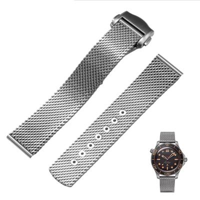 Pour OMEGA Seamaster 007 No Time To Die Édition Limitée Bracelet 20mm De Ville Bracelet Maille Milanaise Bracelet de Montre en Acier Inoxydable