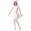 White Bunny Animal Cosplay Costumes Dress Halloween Party Performance Stage