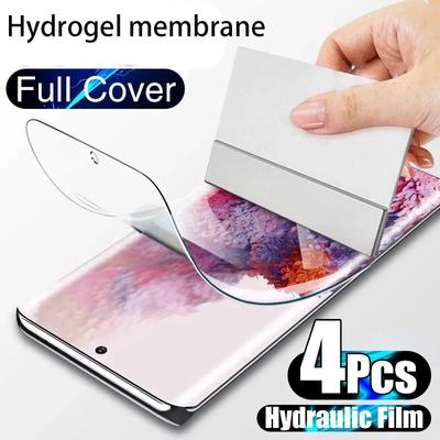 4 adet Hidrojel Film Ekran Koruyucu Samsung Galaxy S10 S20 S9 S8 S21 Artı Ultra Ekran Koruyucu Not 20 8 9 10