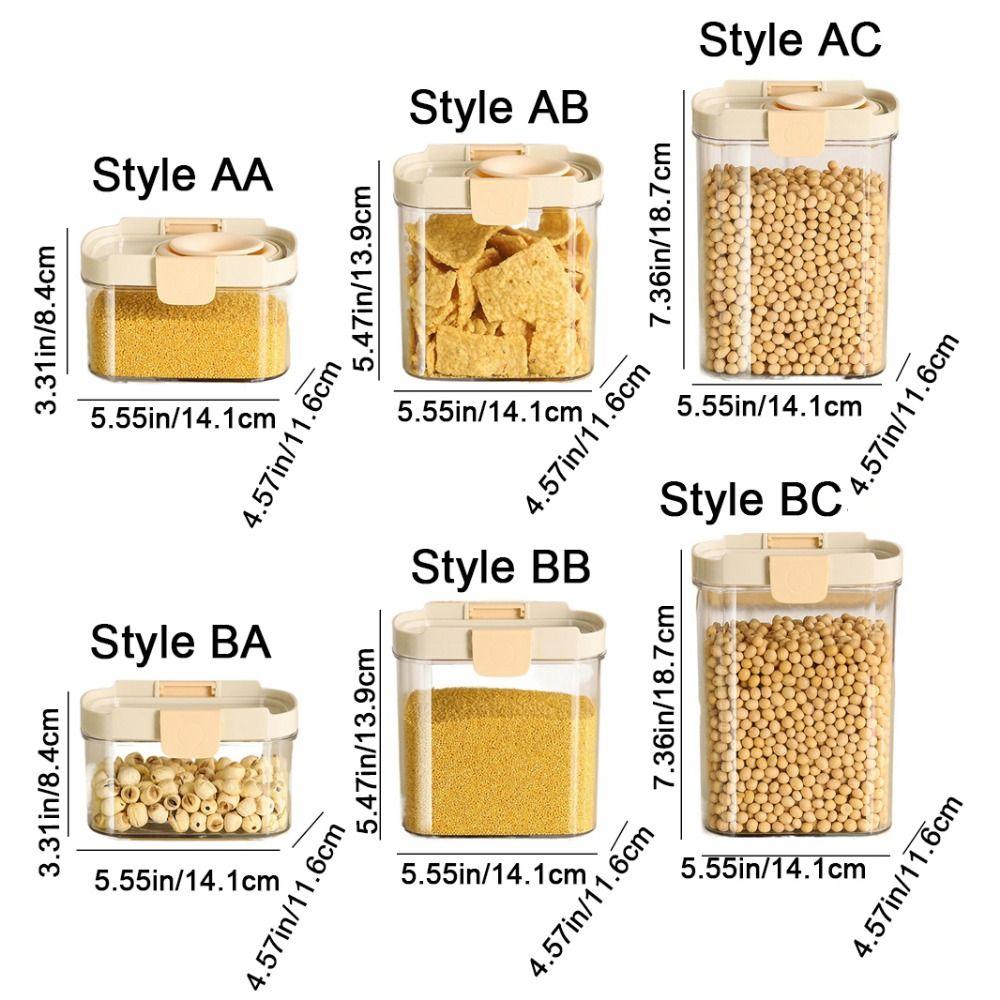 Sealed Grain Storage Box Transparent Cereal Dried Goods Jar Food Storage Box  Kitchen