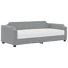 Daybed with Mattress Light Grey 90 X 190 Cm Fabric