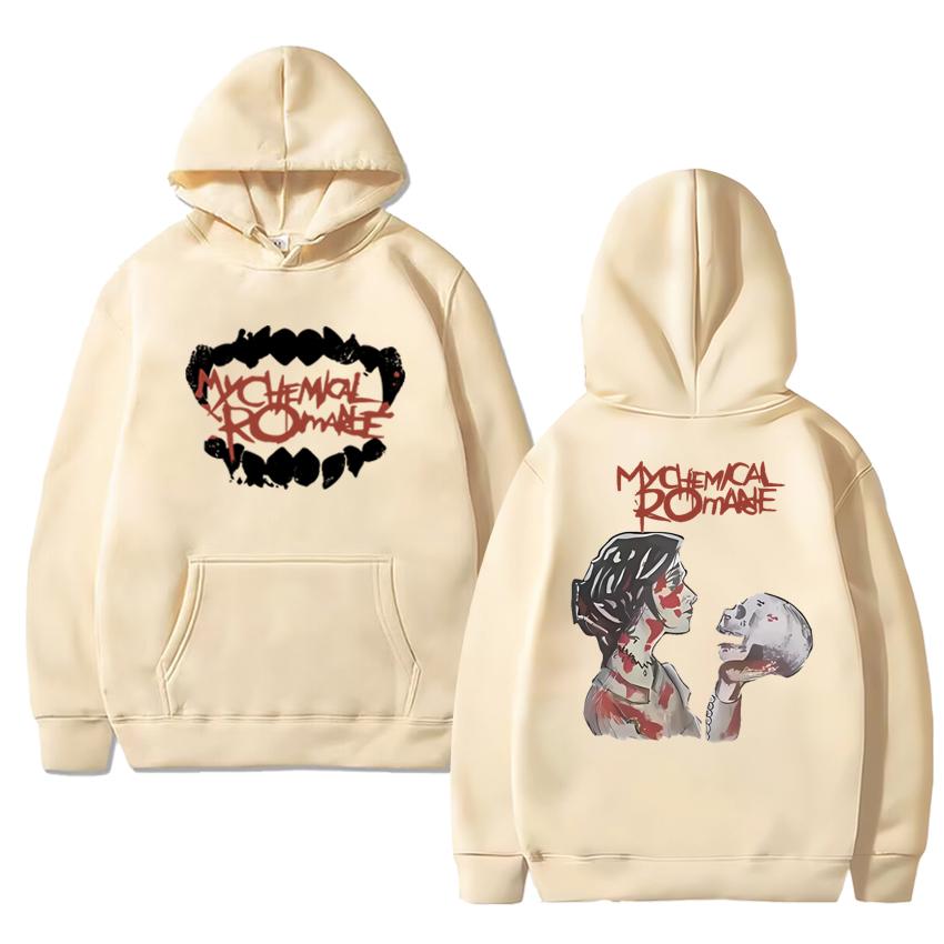 Rock Band My Chemical Romance Gothic Double Sided Graphics Streetwear Unisex Vintage Hip Hop Hoodies Men Women Cotton Sweatshirt