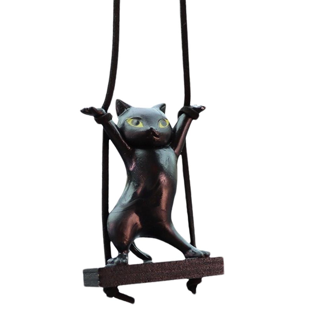 Cute Cat Branch Swing Hanging Pendant Swing Cat Car Interior Decoration Car Interior Hanging Decor Auto Interior Accessories