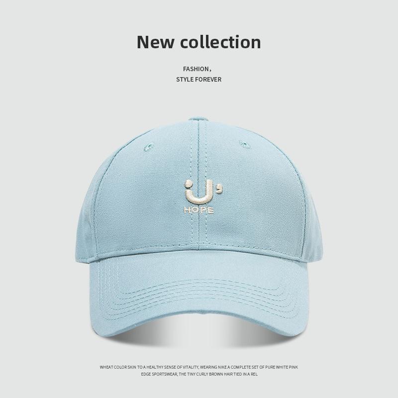 Retro baseball cap female face small versatile letter embroidery soft top cap male summer shade