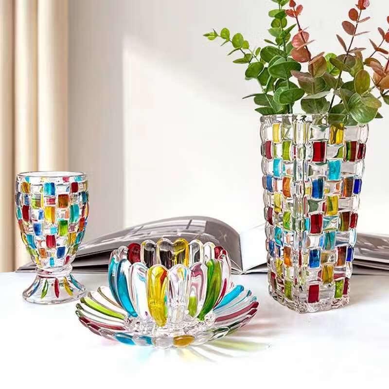 VAKADA Ręcznie Malowana Waza ze Szkła Borokrzemowego