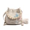 2025 New Chinese Style Butterfly Shoulder Bag Fashion Splicing Beaded Handbag Women's Versatile Messenger Bucket Bag