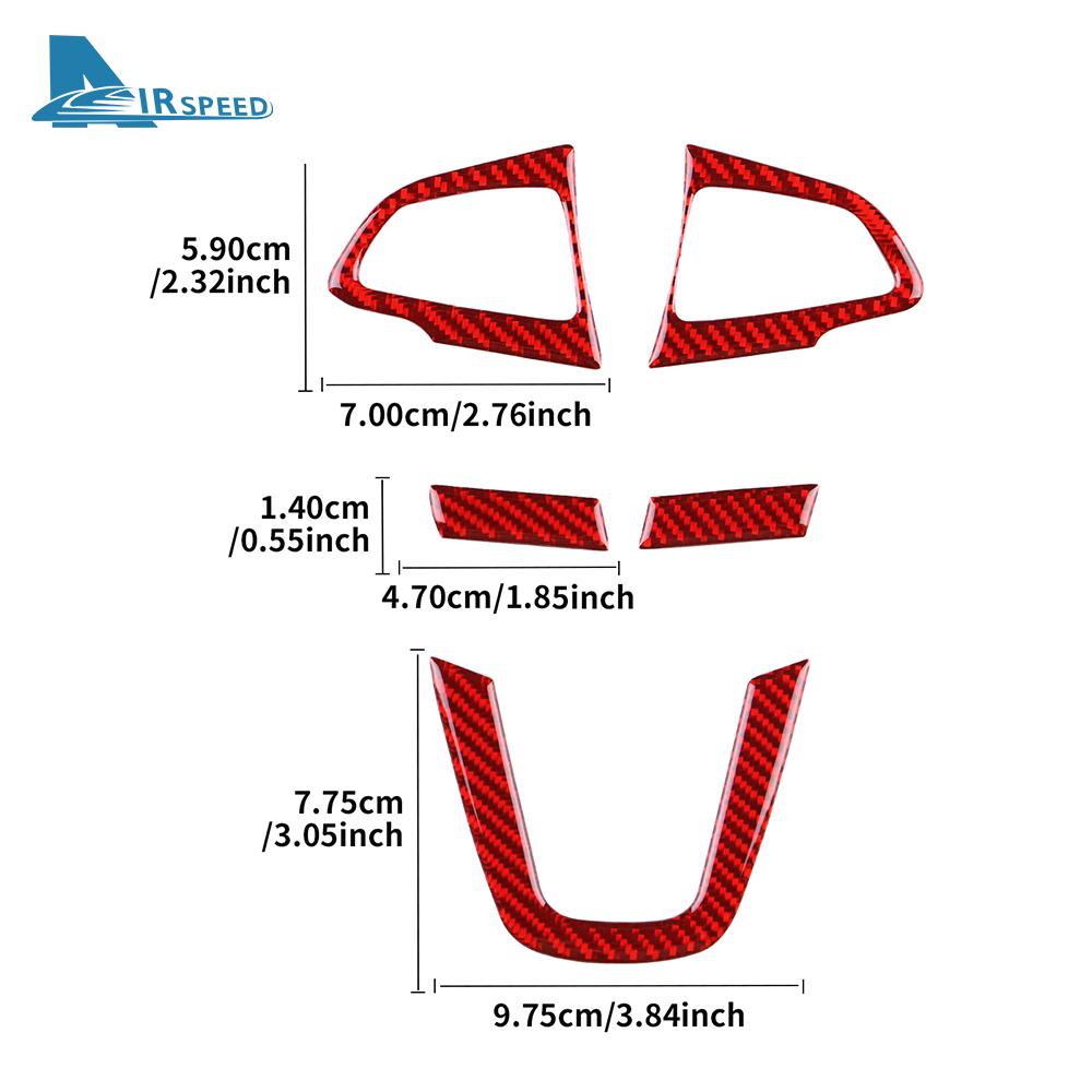 For Ford Focus SE Ecoboost 2015 2016 2017 2018 Real Soft Carbon Fiber Sticker LHD RHD Car Steering Wheel Button Frame Trim