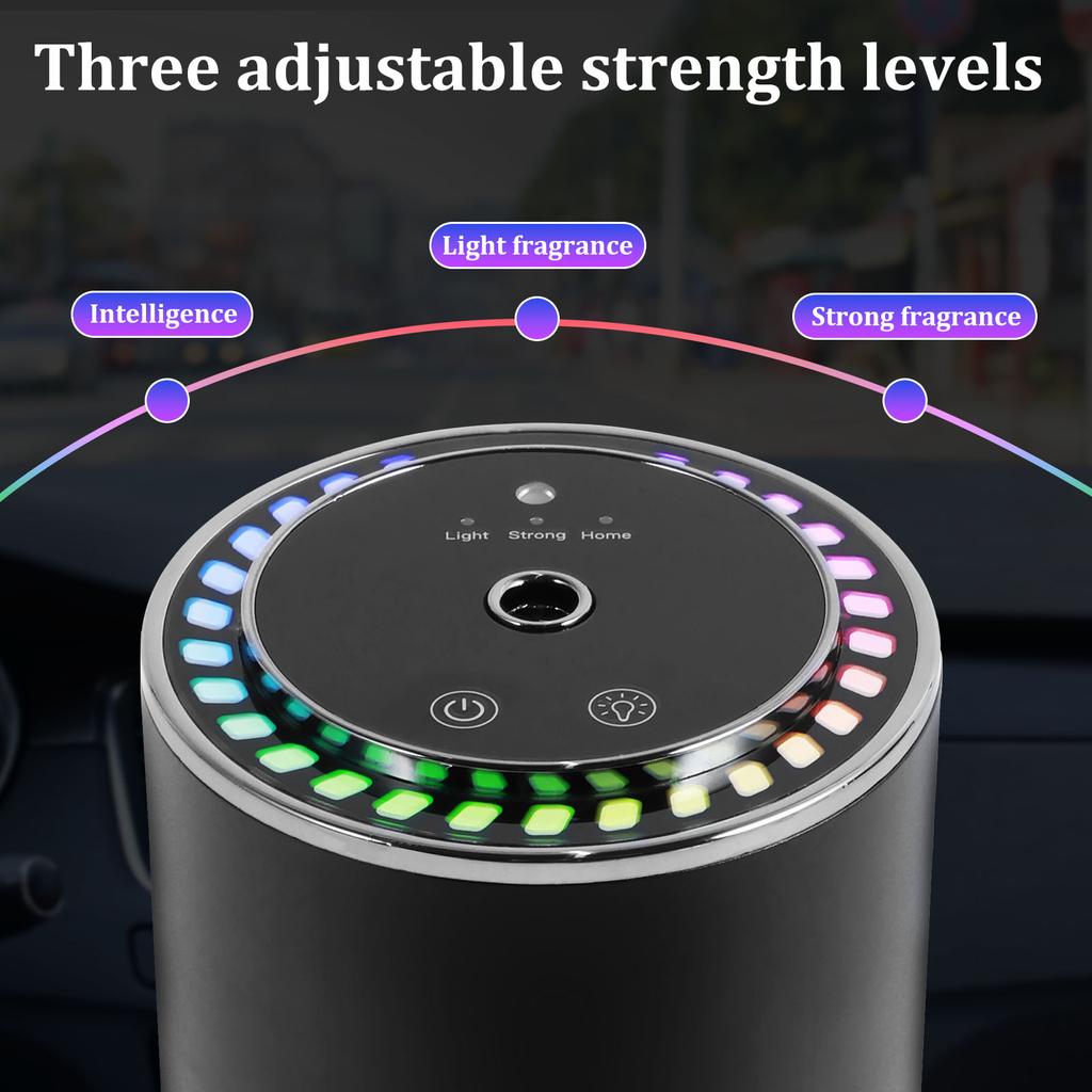 Smart Car Diffuser Humidifier Rechargeable Auto Air Purifier with 3 Adjustable Concentration Auto On/Off Air Freshener Diffuser