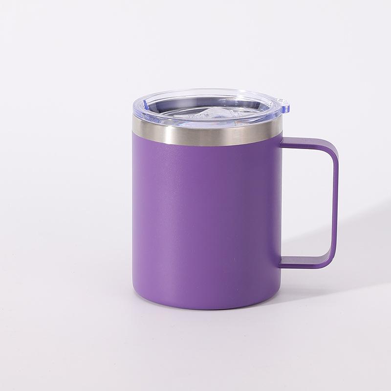 12oz Stainless Steel Vacuum Insulated Tumbler with Transparent Lid and Handle 12oz фиолетовый