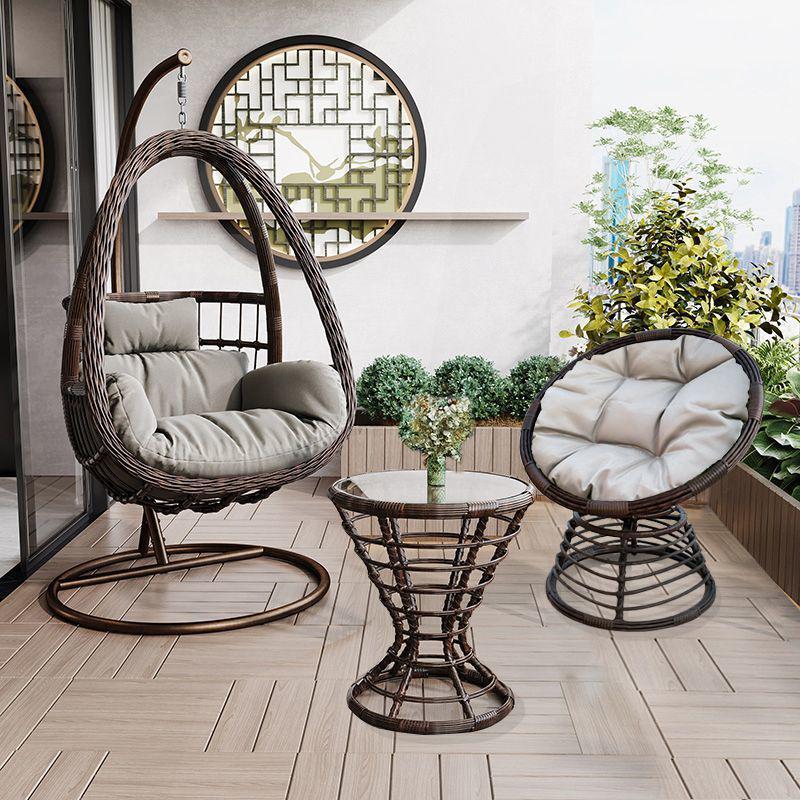 Indoor/Outdoor Rattan Hanging Basket Chair: Rocking Double Swing & Lazy Hammock