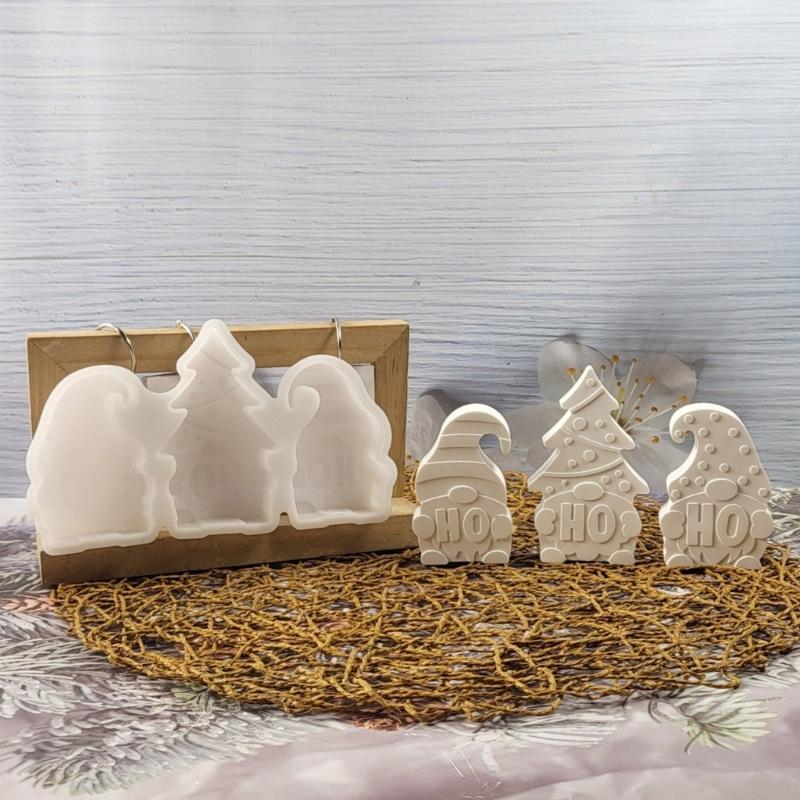Flexible Sturdy Silicone Epoxy Resin Castes Mold Christmas Shaped Tray Dishes Molds for Craft and Home Decoration