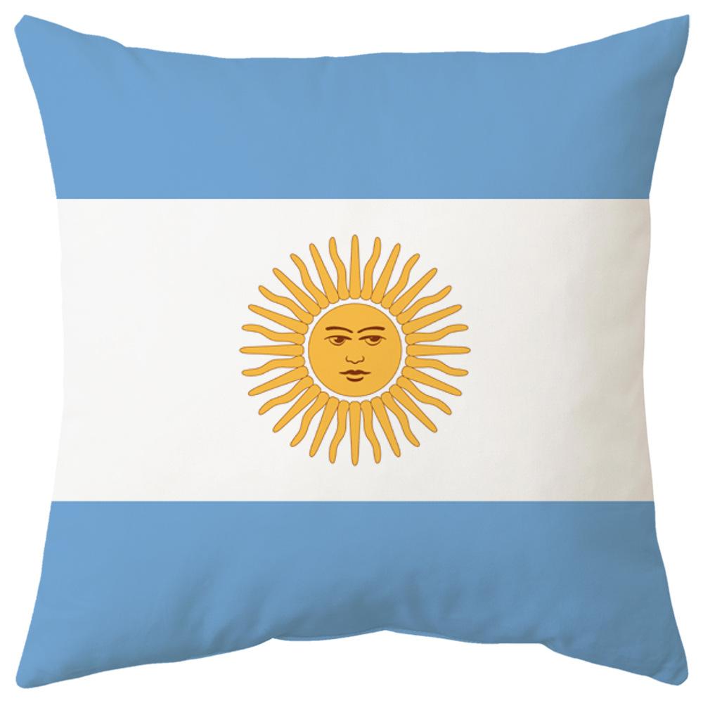 World Cup Pillow Flag National Pattern Printed Pillow Cover Seat Cushion Bedside Cushion Holiday Gift
