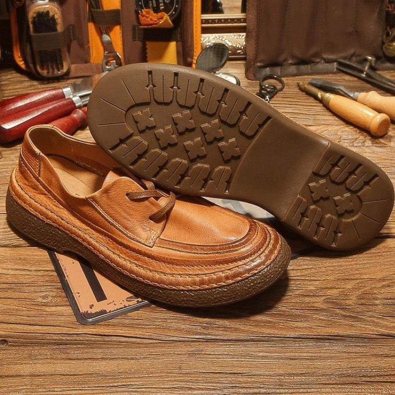 Британский стиль легкие роскошные высококачественные мужские туфли из кожи с одной педалью — фото 9