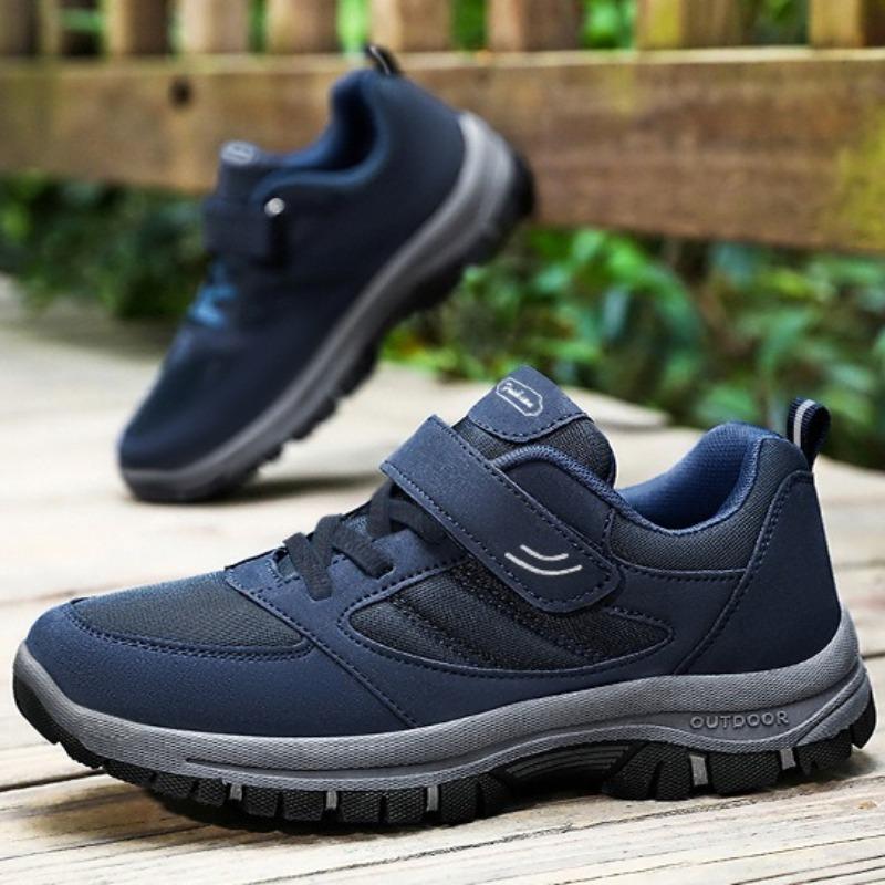 

Модная мужская веганская обувь Повседневная мужская обувь Модный узор Однотонная Простая Толстая подошва Застежка-липучка Четыре мужские ботинки Повседневная обувь 40 синий