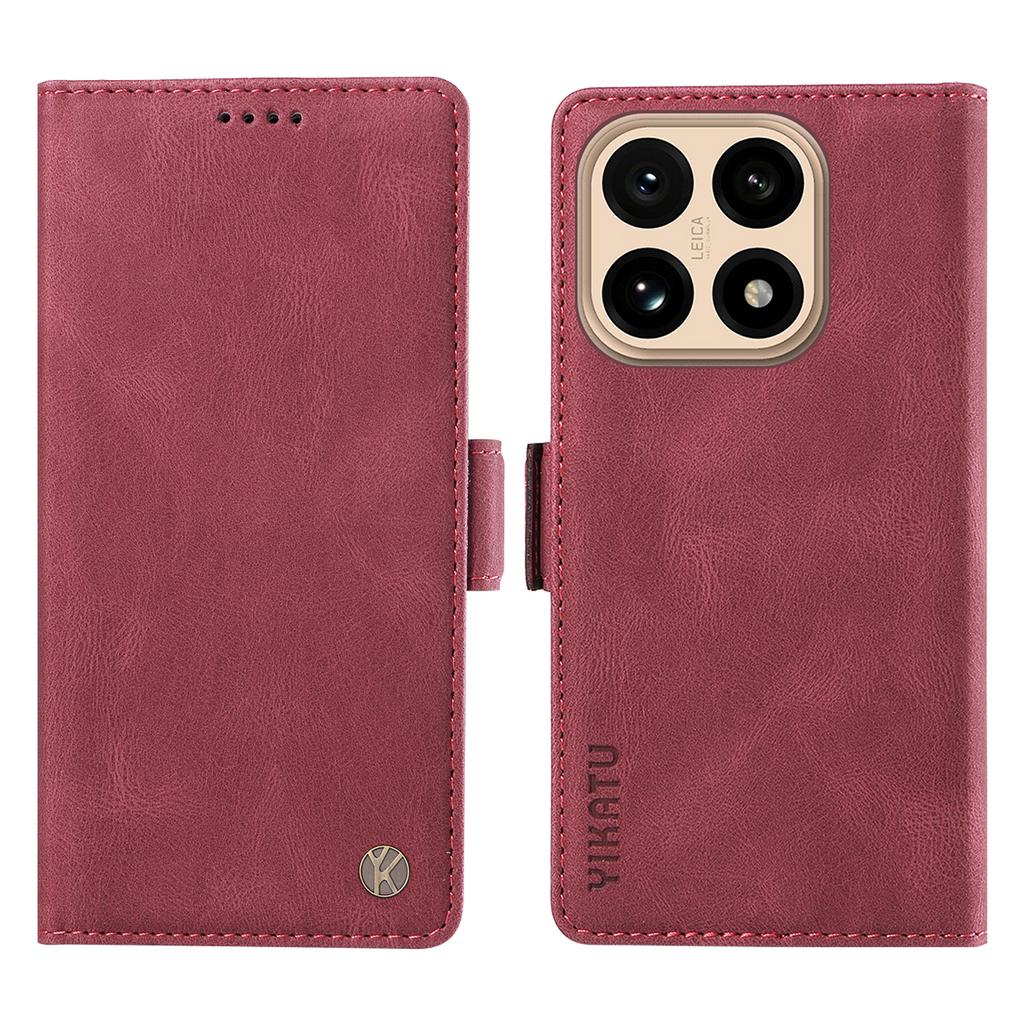 Pro Xiaomi 15T Kožené pouzdro YIKATU YK-005 Dotykové jako kůže Peněženka Kryt na telefon