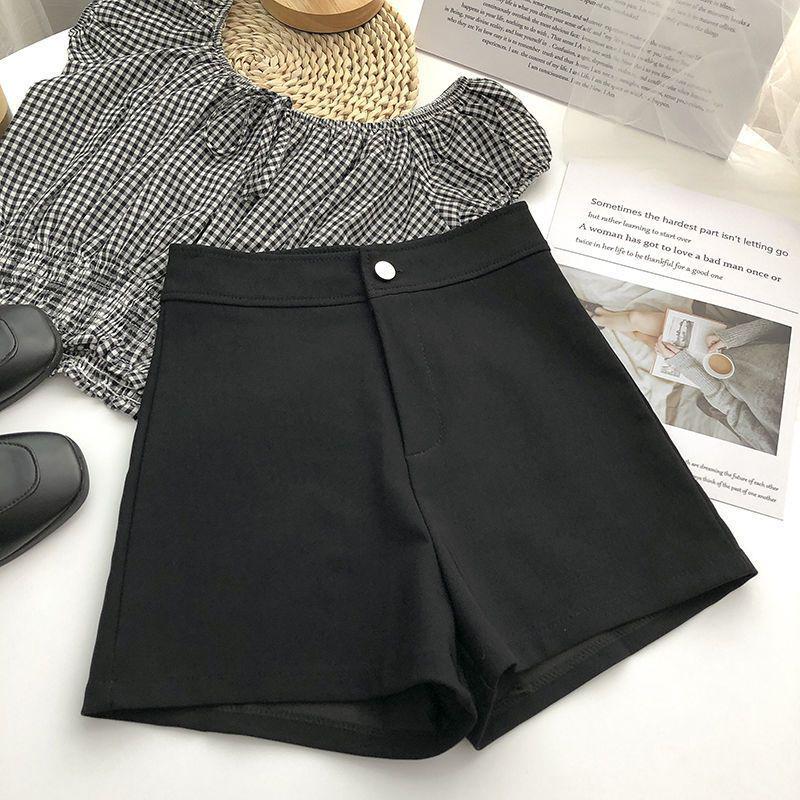 Women s High-Waist Black Wide-Leg Summer Shorts Extra Large