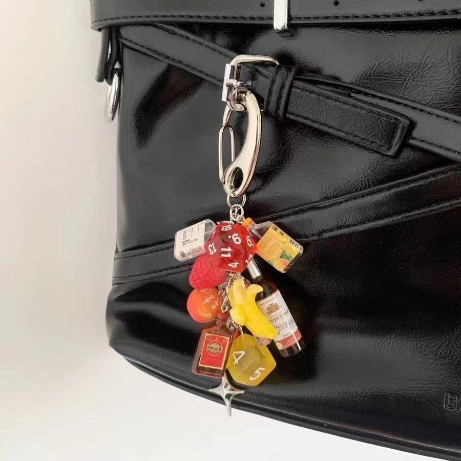 Ins Original Key Chain Good Luck Dice Multi Element Pendant Bag Decoration