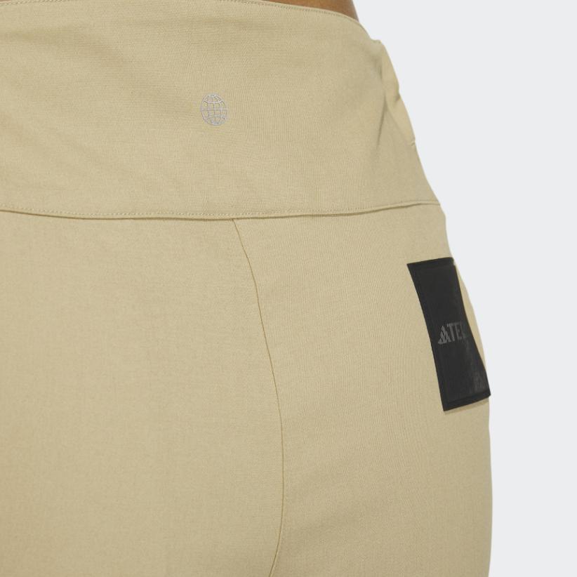 Adidas National Geographic Jednobarevné ohrnuté ležérní kalhoty Dámské spodní díly Béžové IC4946