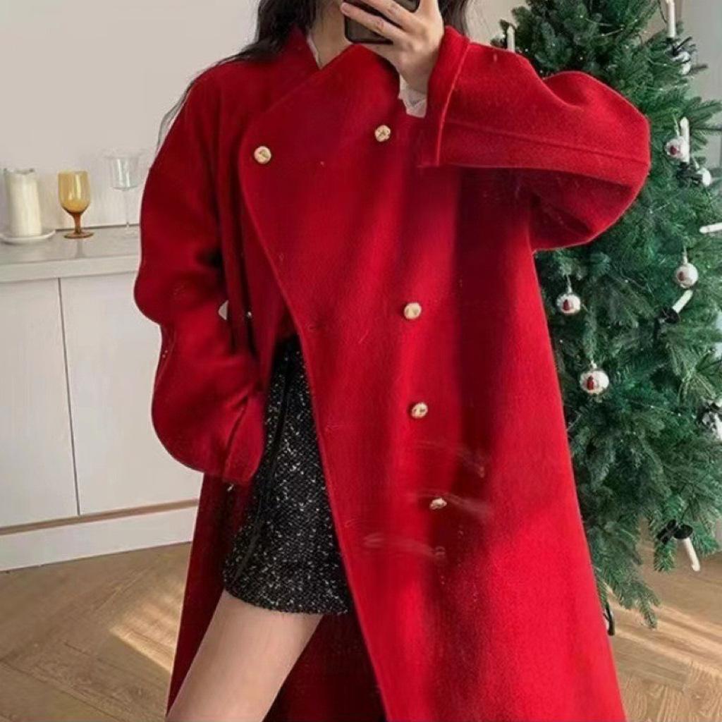 Women's Long, Loose-fitting, Elegant, Slim-fitting, and Stylish Coat for Autumn and Winter.