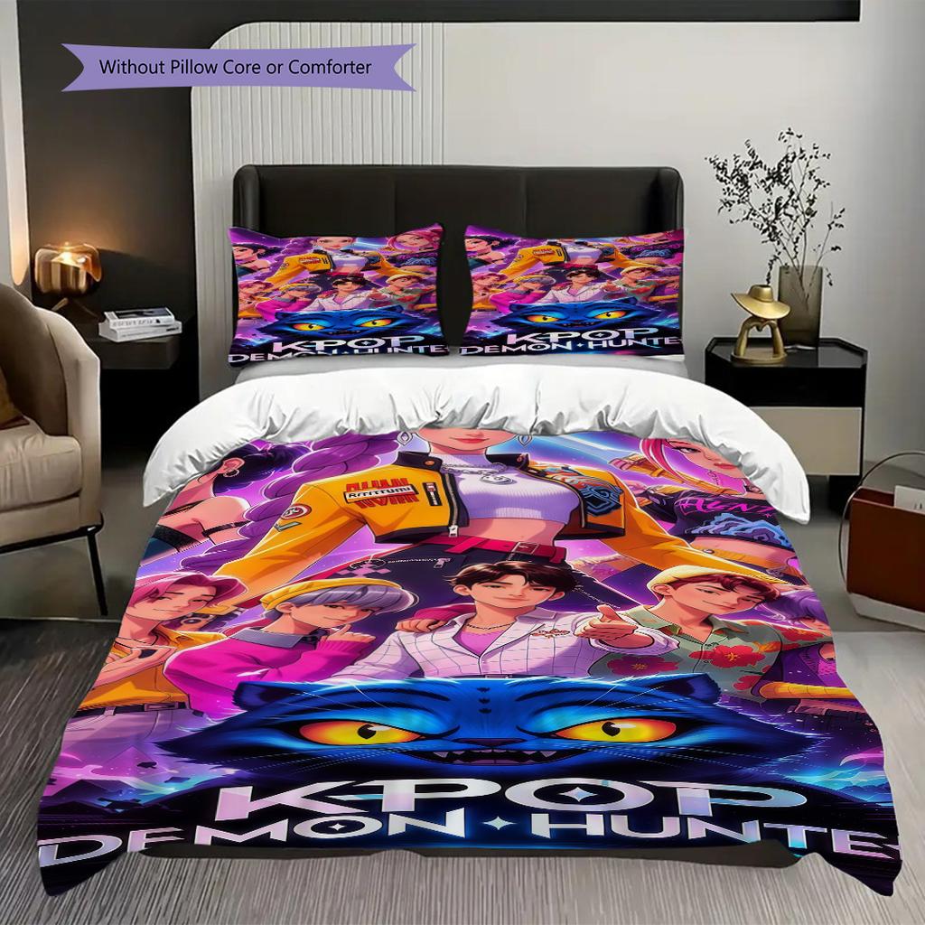 Fantasy Beast Alien Eyes Three-piece Set(1 * Duvet Cover + 2 * Pillowcase, Without core)Duvet Cover and Pillowcase Soft and Comfortable