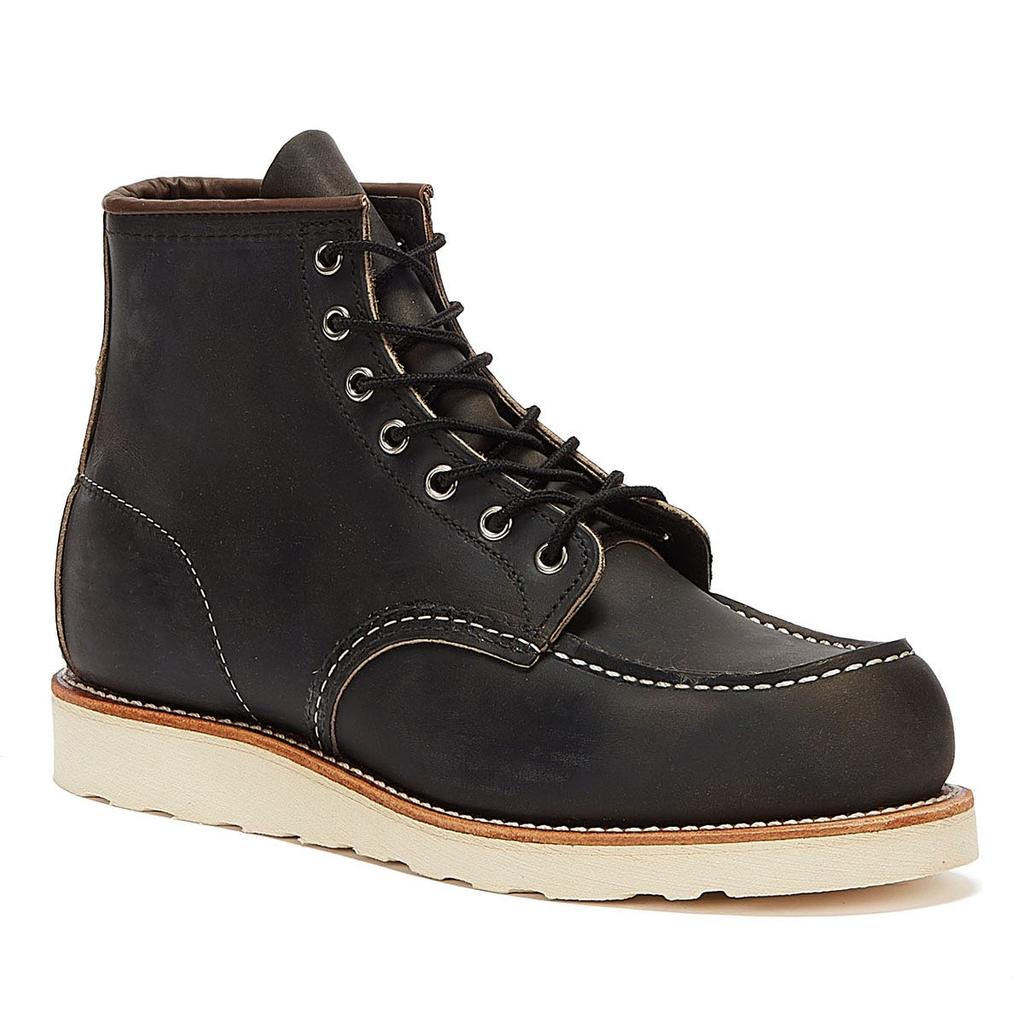 black moc toe red wing