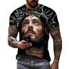 Vintage T-shirts For Unisex 3d Jesus Passion Print Short Sleeve Tops Summer Cross T Shirt Loose Oversized Tee Shirts Unisex Clothing