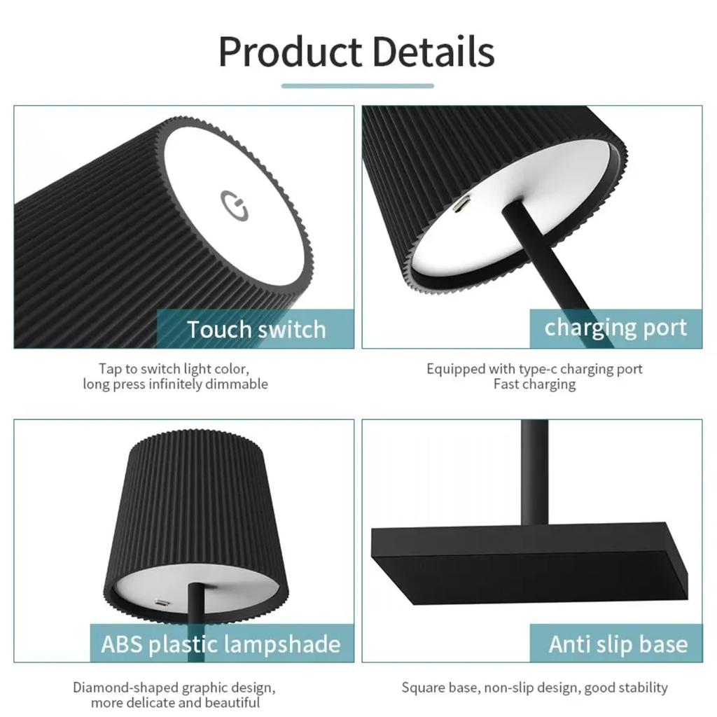 New Modern Stripe Minimalist Table Lamp USB Wireless Charging LED Desk Lamps Touch Bedside Night Light