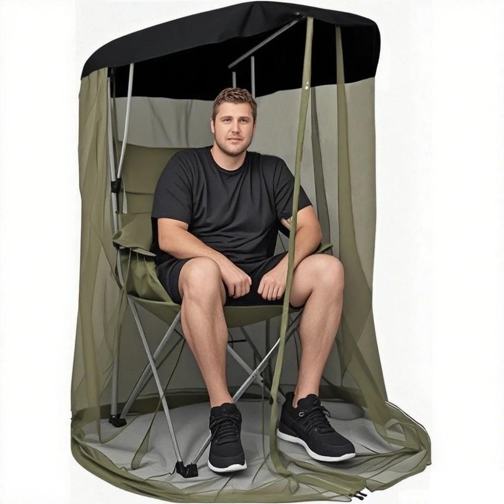Foldable Design Chair Use Mosquito Net Zipper Opening Mesh Tent Insect Shield Net  Camping
